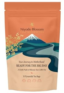 Niyodo Blossom Raspberry Leaf Tea Pregnancy Blend with Ginger, Apple and Citrus Fruit Notes, Red Raspberry Leaf Tea Glow Infusion, 15 Whole Leaf Biodegradable Pyramid Bags