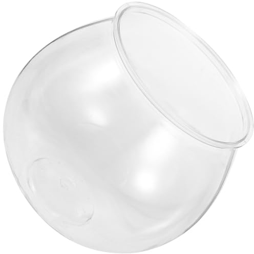 LOORGVEL Kunststoff Fischglas Rundes Aquarium Klein Transparent Bruchsicheres Goldfisch Aquarium für Schreibtisch Dekoration