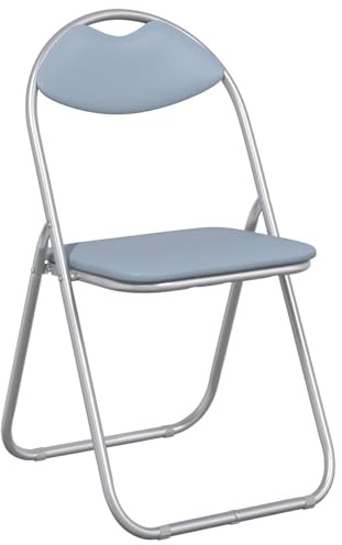 vidaXL Klappstuhl 8 pcs Grau 48 x 43,5 x 81 cm Kunstleder, Kompakter, moderner, tragbarer Stuhl für Essbereich, Klassenzimmer, Wohnzimmer, leicht, langlebig und vielseitig