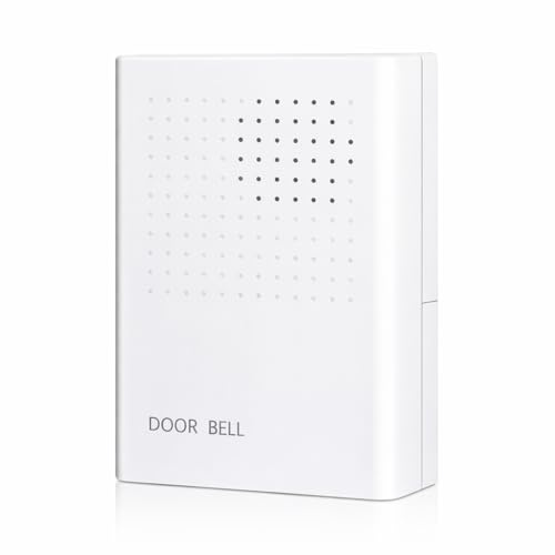 RASMACOR - Kabelgebundene 12V Türklingel Ding Dong – Elektrische Klingel für Haustür, Klarer Klang, Einfache Installation, Ohne Batterien, Robustes ABS, Türklingel für Haus, Wohnung und Büro