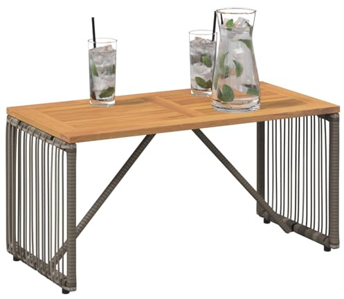 vidaXL Tisch für Outdoor Grau und Braun 80 x 40 x 40 cm Poly-Rattan