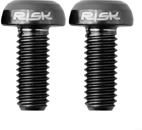 RISK M5x12mm Titanium For Bicycle Bottle Cage Screws, For Bike Water Bottle Holder Bolts for Cycling, Lightweight Alloy Fasteners Kit, Black Gold Color Options(black)