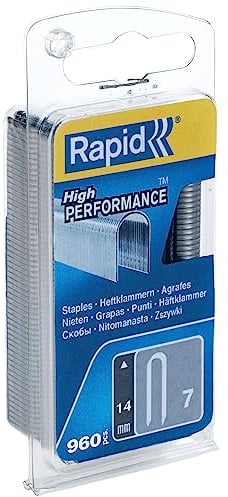 Rapid Tackerklammern Typ 7, 14mm Klammern, 960 Stk., mit runden Rücken für kabel bis zu 6mm