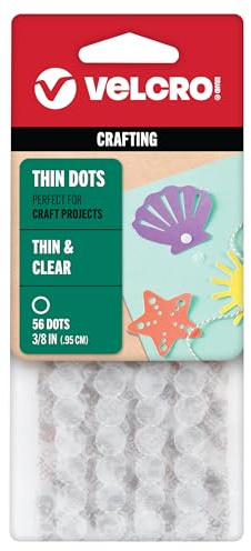 VELCRO Brand - Thin Clear Fasteners | General Purpose/ Low Profile | Perfect for Home or Office | 3/8 Circles , 56-Count - Clear
