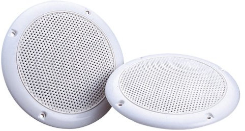 electrosmart 2 x White 5 80W 4 Ohm Dual Cone Ceiling Speakers - Moisture Resistant Suitable for Bathroom Kitchen Spa
