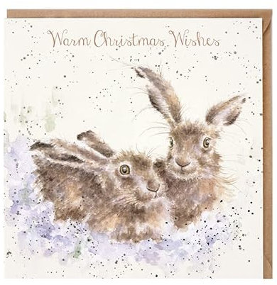 Artistic Weihnachten Karte (wre6287) Warm Weihnachten Wishes – Hasen