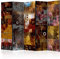 decomonkey Paravent Raumteiler Innen Abstrakt Textur 225x172 cm 5 Teilig Beidseitig Room Divider Wall Raumteiler Stehend Trennwand Sichtschutz Spanische Wand Sichtschutzwand Wohnzimmer Holz