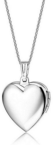 Belons “Sweetheart” Medaglione apribile a forma di cuore, in acciaio al titanio, catena di 50 cm, blu/rosa, può contenere una foto, titanio, colore: Pink, cod. BLN0001