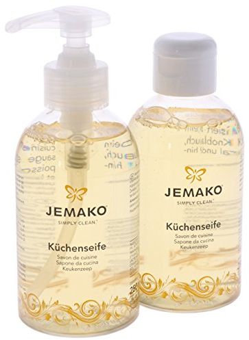 Jemako Küchenseife Flüssigseife Handseife 500 ml (2 x 250 ml) inkl. Seifenspender Neutralisiert Küchengerüche