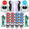 EG STARTS 2 Spieler Arcade Joystick und Tasten Classic Arcade Contest DIY Retropie Schrank Kits USB-Encoder zu Joystick PC-Spiele + Verchromung LED beleuchtet Taste für Mame