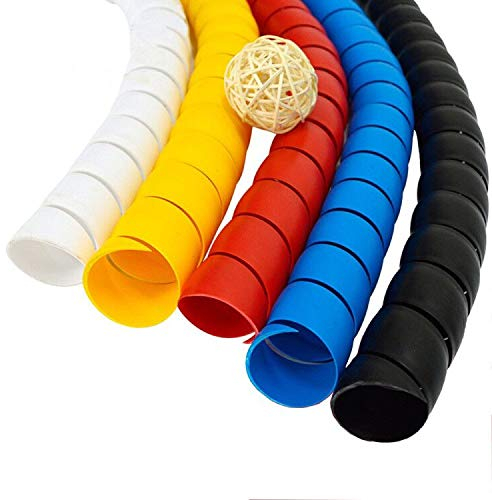 Funzon Kabelschutz für Hunde und Katzen, 10 m, schützt Ihre Haustiere vor dem Kauen durch isolierte Kabel, 5 Stück/Packung, 10 m Gesamtbreite 10 mm von Funzon, Schwarz, Weiß, Gelb, Rot, Blau
