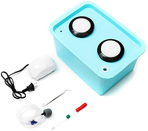 YOUTTOO Hydrokultur-Anzuchtkasten, 220 V, 2 Löcher, DWC, Aerobic-Pflanzsystem, erdloses Anzuchtsystem