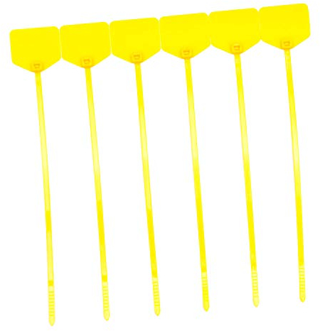 Kabelbinder 180mm beschriftbar mit Beschriftungsfeld 18cm (100, Gelb)