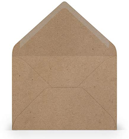 PAPERADO 25 Briefumschläge DIN B6 Kraftpapier - 100 g/m² Kuvert Ohne Fenster 17,8 x 12,5 cm - Umschläge mit Nassklebung spitze Klappe