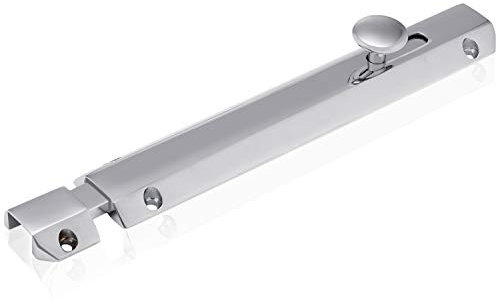 XFORT® 4 Inch Polished Chrome Surface Bolt, Heavy Duty Internal Door Bolt with Smooth Rounded Casing, Concealed Slide Bolt Maximises Security, Durable and Reliable Sliding Door Lock (100mm)
