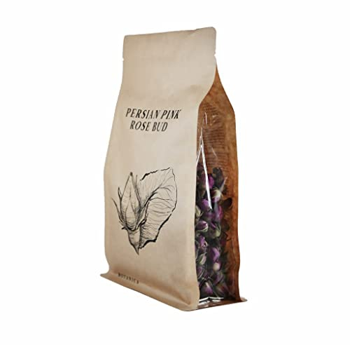 Boutons de rose persanes déshydratés pour gâteaux et thés 130 g, Bourgeons de rose comestibles 100% naturels, Pétales de fleurs séchées naturelles, parfait comme décoration de noël