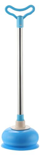 Pistone per WC con manico lungo resistente ventosa stantuffo WC per bagno detergente per fognatura per scarichi intasati