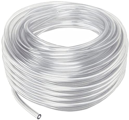 SENENQU 50 Mètres Tuyau Souple Transparent PVC - 4 MM ID × 6 MM OD - Tube Pompe à Air pour Aquarium et Réservoir - Dureté : 60