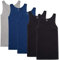 NUOZA Unterhemd Herren Tank Top 5er Pack Feinripp Muskelshirts Baumwolle alle Größen und Farben-Schwarz Blau Grau,M