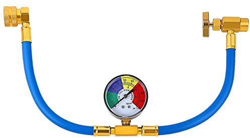 Homoyoyo R134a Kältemittel Konditionierungsluftk?ltemittel Ladeschlauch mit Messger?t R134A 1/2- Gewinde für CAR AC Klimaanlage K?ltemittel 1/2 Dose ?ffner Tippabspannventil R134a Gas