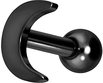 PIERCINGLINE Titan Ohrpiercing Mond Piercing Schmuck Ohr Stecker Helix Schwarz