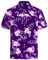 J.VER Hawaii Hemd Flamingo Blumenhemd HerrenHemd Kurzarm Leichtes Sommerhemd Bunte Freizeithemd Regular Fit Lila Flamingo 2XL