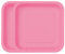WedDecor Confezione da 14 Piatti di Carta, 22,9 x 22,9 cm, robusti Piatti Quadrati di Carta USA e Getta, Perfetti per Picnic,Baby Shower, Matrimoni ed Eventi di Natale, Rosa Acceso