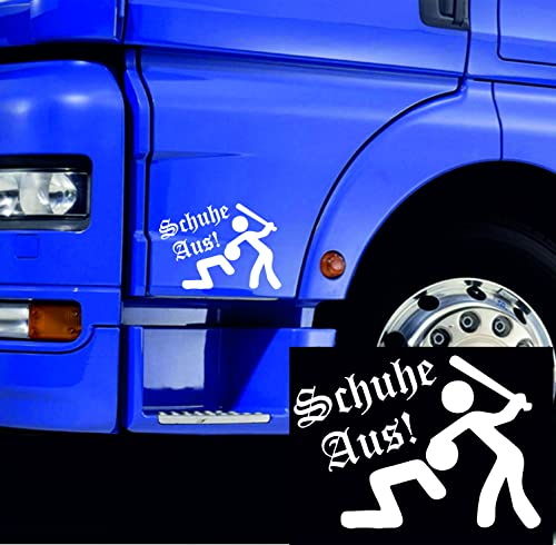 myrockshirt Schuhe aus Männchen Knüppel Keine Schuhe 20 cm Fahrerhaus FührerhausTruck LKW Van Aufkleber Sticker FREIE Farbwahl Autoaufkleber