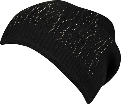 Capelli New York Damen Beanie mit Schmucksteinen - Schwarz