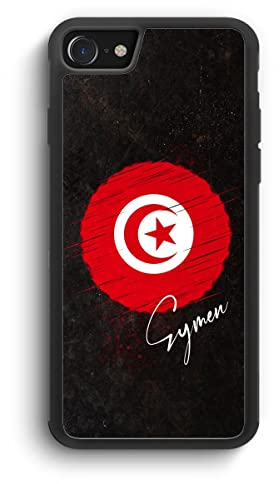 MUNIQASE Tunesien mit Wunschname - Silikon Hülle für iPhone 7 - Personalisierte Wunschname Tunesische Schutzhülle Handyhülle Case Cover