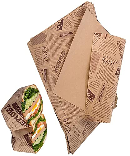 50 Blätter Deli Basket Liner Papers, Lebensmittel Wrapping Papers, Lebensmittelverpackungs Papier Wachspapier für Burger Sandwich Obstbrot, für Backen