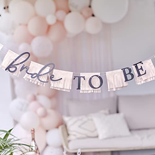 Ginger Ray Bride To Be Hen Party Bunting with Fransen Wimpelkette Dekoration mit Quaste Girlande – 1,5 m, Pink/Weiß