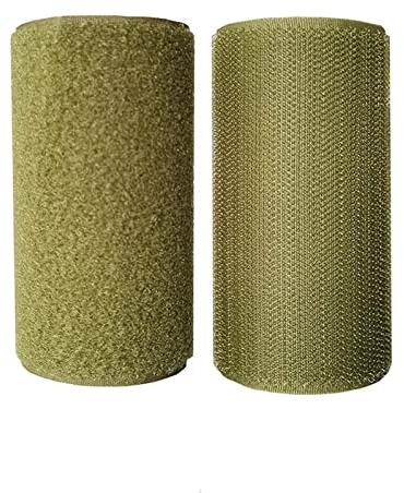 NOWVIE 10 cm breit, Oliv, kein Klebstoff, Klettverschluss, Nähzubehör, Klebeband, Aufkleber, Riemen, Couture-Streifen, Kleidung (Color : Hook add Loop, Size : 100mm Wide)