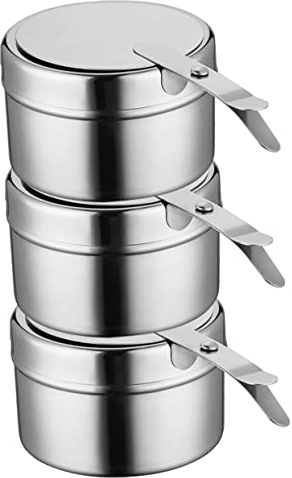 BUGUUYO 3Pcs Stainless Steel Alcohol Stove camping mini heater metal stoves chaffing dish outdoor chafing fuel picnic burners for chafing dishes hiking alcohol burner UFO type gel travel