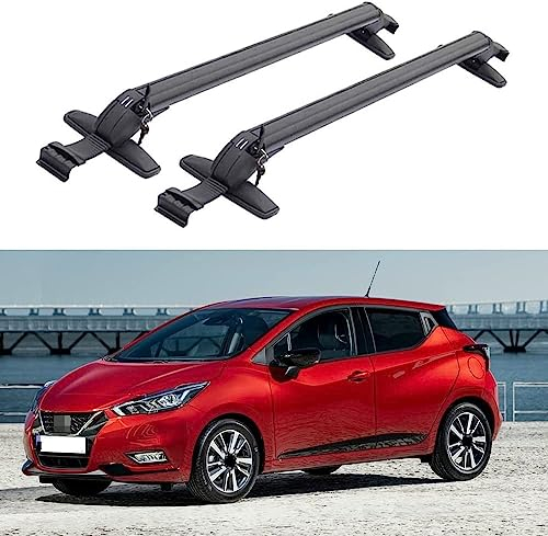 Dachträger Dachgepäckträger Für Nissan Micra Hatchback 2017-2022, Aluminium Dachträger Querstangen Gepäckträger für Gepäck, Campingausrüstung, Fahrrad