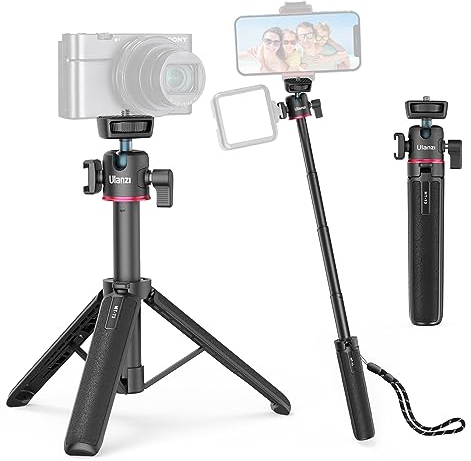 ULANZI MT-73 Extension Pole Tripod, Mini Selfie Stick Tripod Stand Handle Grip for Webcam Canon G7X Mark III Sony ZV-1 RX100 VII A6400 A6600 Cameras Vlogging