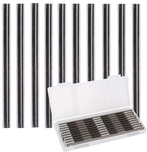 Leikedun 82 mm Planer Blades HSS Set, 82 x 5.5 x 1.2 mm Electric Planer HSS Blade, Reversible Knife Planer Knife 82 mm for Bosch Planers, Hand Planers, Woodworking Machines, Pack of 10