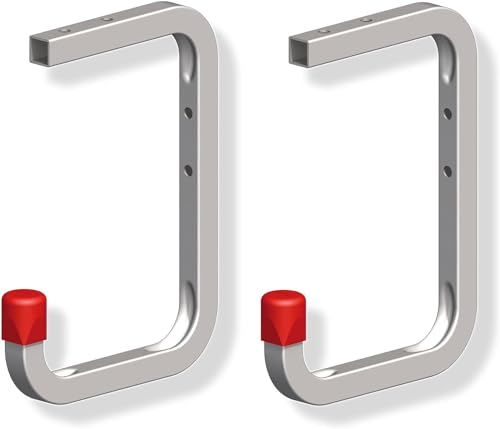 Gedotec Wandhalterung - Decken- und Wandhaken zum Schrauben Stahl verzinkt | 2 Stück Gerätehaken 150 x 255 x 155 mm inkl. Befestigungsmaterial | Universalhaken aus Metall | Wandhalterung Garage