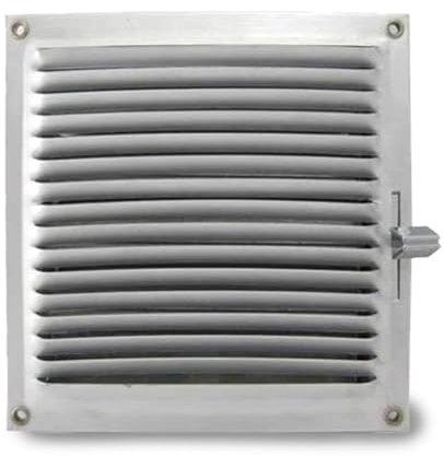 CAEXVEN Rejilla Ventilación en Aluminio Plateado para Atornillar - Regulable - 175x175 mm
