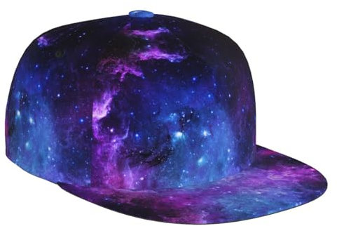 Universe Galaxy Space Print Fashion Flat Brim Baseball Cap Unisex Erwachsene Verstellbarer Sonnenhut Langlebige Outdoor Cap, Universum Galaxy Star Space, One size
