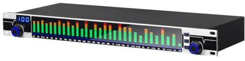 Generic 31-Band Graphic Equalizer with DSP Feedback Eliminator, Stage Enhanced Live Production, USB Interface, 10 Preset Effects, Multicolor, Audio Processor
