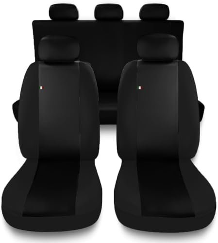Susy Shop Autositzbezüge kompatibel für Punto, Set Bezüge vorne hinten, komplette Rückenlehne, Made in Italy (Schwarz/Schwarz)