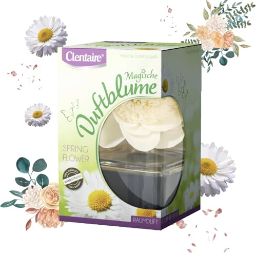 CLENTAIRE Duftblumen 15 x 75ml Spring Flower - sinnlicher Raumduft, Lufterfrischer, Diffuser - handgefertigte Papierblume auf Maniok, Raumdekoration