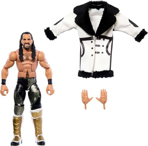 Mattel WWE Top Picks Elite Actionfigur & Zubehör Set, Seth Freakin Rollins 15,2 cm Sammlerstück mit austauschbaren Händen, Ringausrüstung & 25 Gelenkpunkten
