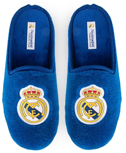 MARPEN SLIPPERS Real Madrid CF Hausschuhe, offizielle Saison 25/26, für Herren oder Damen, Gummisohle, Fußballdesign