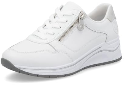 Rieker Damen Low-Top Sneaker N9501, Frauen Halbschuhe, lose Einlage,Strassenschuhe,Freizeitschuhe,Turnschuhe,Laufschuhe,Weiss (80),36 EU / 3.5 UK