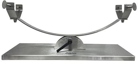 Avalon Soporte Jamonero basculante de Acero Inoxidable, 50 x 18 x 20,5 cm, Base Ajustable, Cabezal Horquilla Tipo C, jamonero metálico