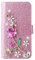For iPhone 5/5S/SE 2016/iPhone SE 1st Gen Case Bling Diamond ROSE FLOWER PU Leather Flip Wallet Girls Women Phone Case Shockproof Bumper Cover Kickstand Protective hands-free Phone Case,Pink