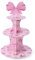 Présentoir à Cupcakes en Carton Nœud Rose, Coquette Tour Cupcake Papier Épais Support Cupcakes pour Fête Solide et Mignon Décoration pour Présentoirs de Table de Gâteaux d'anniversaire