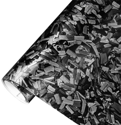 CompraFun Pellicola Carbonio Forgiato, 30 x 150CM Pellicola Adesiva per Auto in Vinile, Pellicola Wrapping Adesivi Auto Senza Bolle D'aria, per Decorare Auto/Moto/Bici (Grigio Lucido)